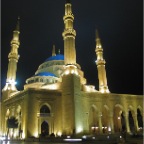 mosque at night in Beirut