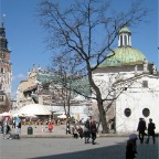 church and tower in Krakow