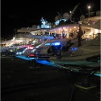 Boats in portofino at night